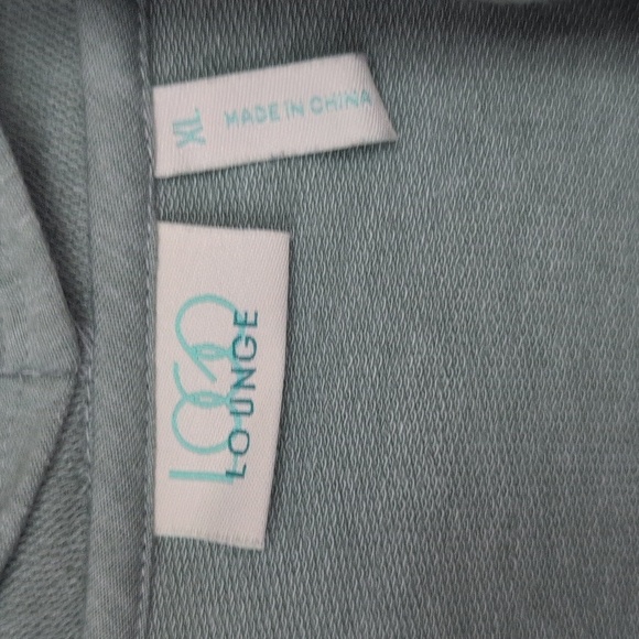 LOGO Lounge Chiffon Swiss Dot Open Front Cardigan in Lagenlook Green- Women's XL - Picture 5 of 8